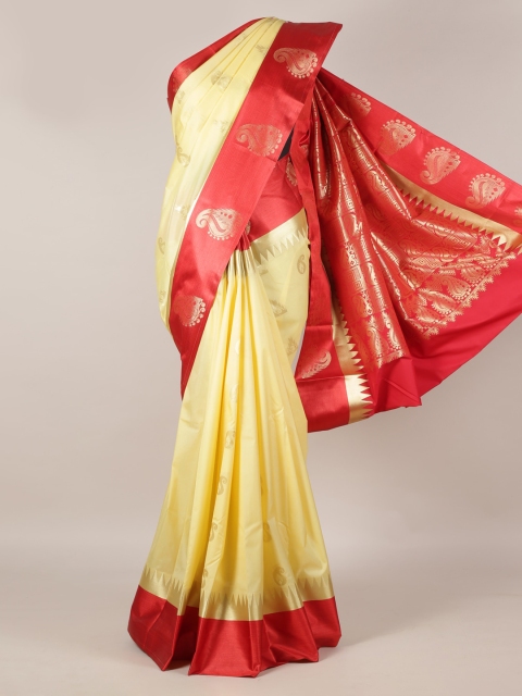 

Pothys Yellow & Red Art Silk Woven Design Saree