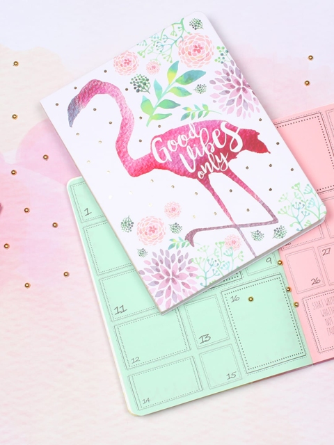 

Doodle White & Pink Good Vibes Print Hard Bound Planner