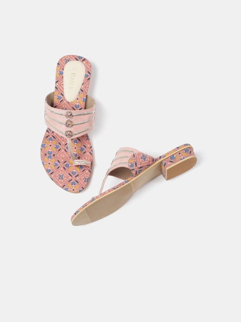 

Biba Women Pink Printed Block Heels