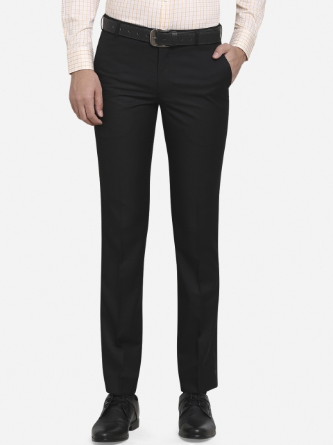 

METAL Men Black Slim Fit Solid Formal Trousers