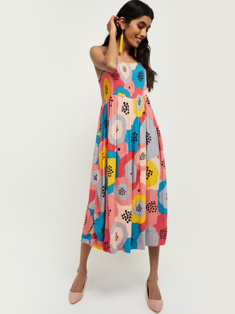 

max Women Multicoloured Floral Printed Empire Dress, Multi