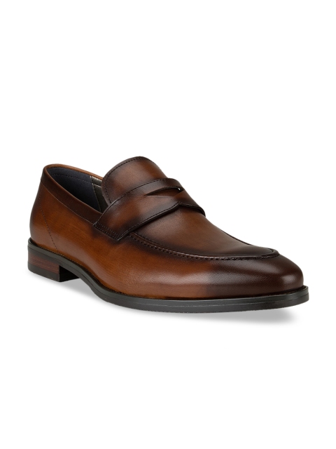 

ROSSO BRUNELLO Men Brown Solid Leather Formal Loafers