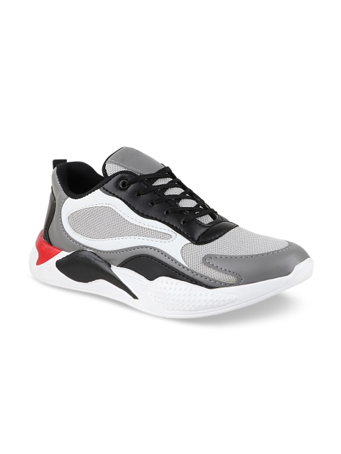 

Histeria Men Grey & White Solid Running Shoes