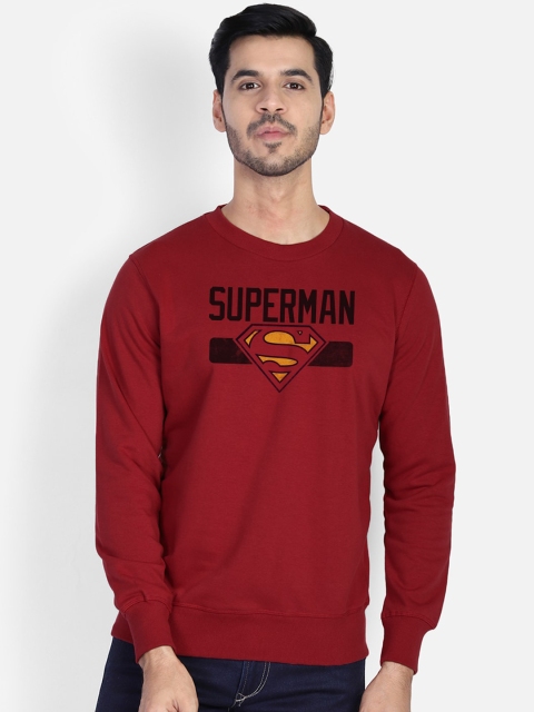 

Free Authority Superman Print Crew Neck Red Sweatshirt for Men