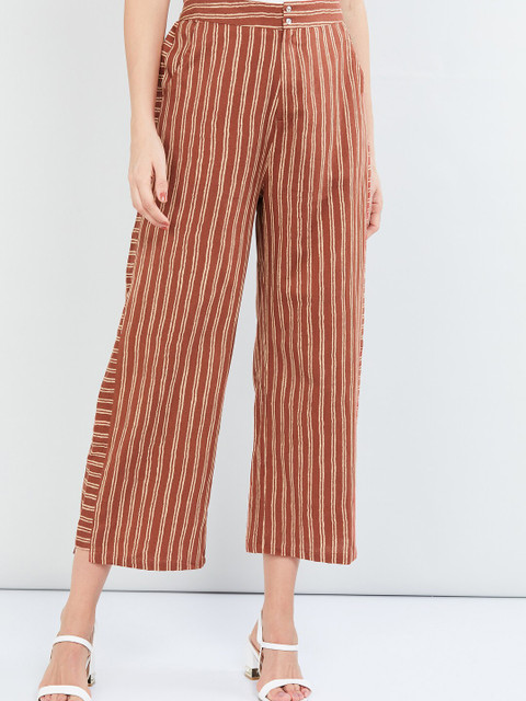 

max Women Coral Regular Fit Striped Culottes
