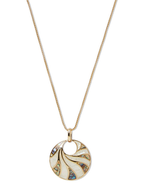 

shaze Gold-Toned & Off-White Pendant with Chain