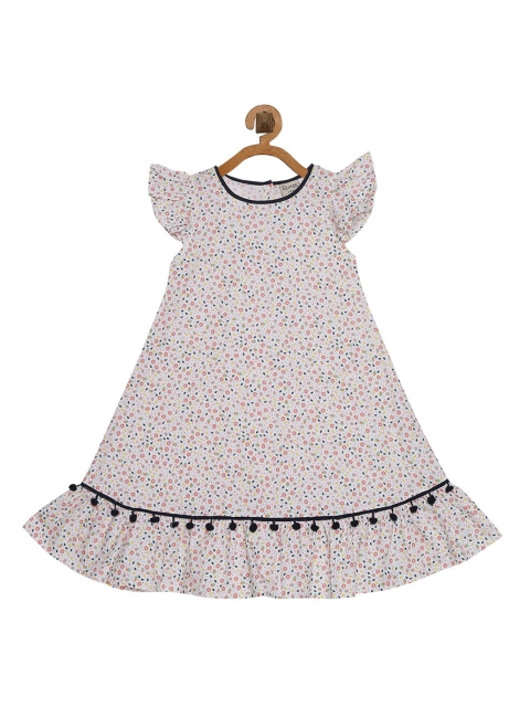 

Rianna Girls White Printed A-Line Dress