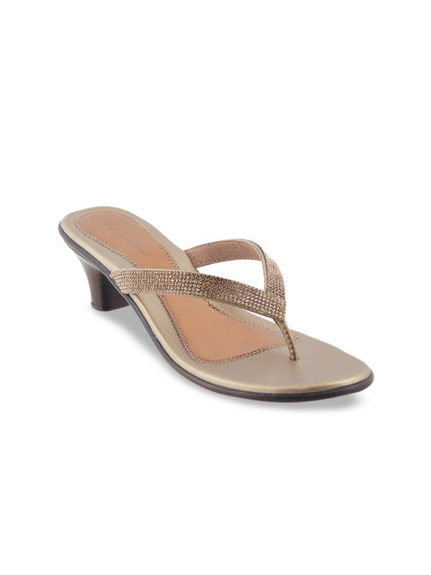 

SOLE HEAD Women Copper-Toned Embellished Sandals