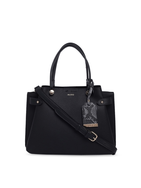 

ALDO Black Textured Handheld Bag