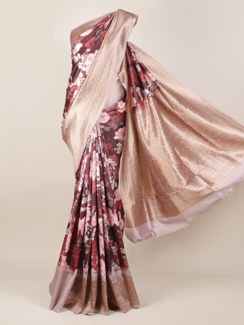 

Pothys Maroon Printed Jute Silk Saree