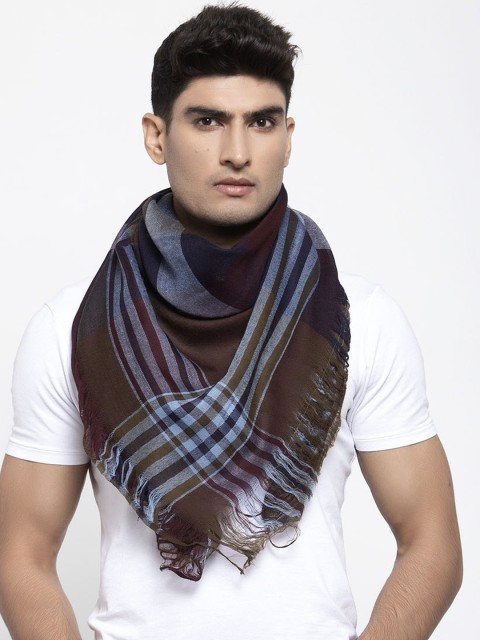 

Calvadoss Men Brown & Grey Checked Sustainable Muffler