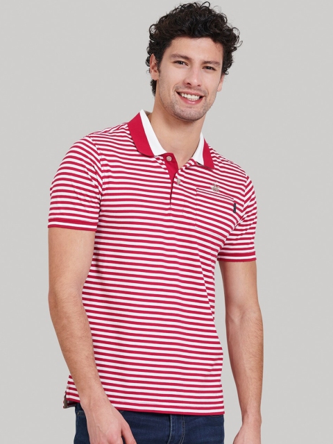 

Beverly Hills Polo Club Men Red Striped Polo Collar T-shirt