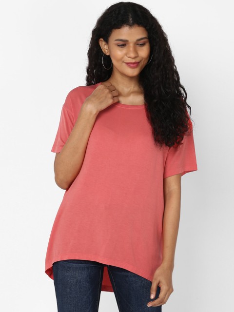 

AMERICAN EAGLE OUTFITTERS Women Red Solid V-Neck T-shirt
