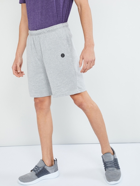 

max Men Grey Solid Regular Fit Pure Cotton Shorts