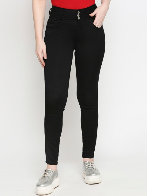 

Kraus Jeans Women Black Skinny Fit High-Rise Clean Look Stretchable Jeans
