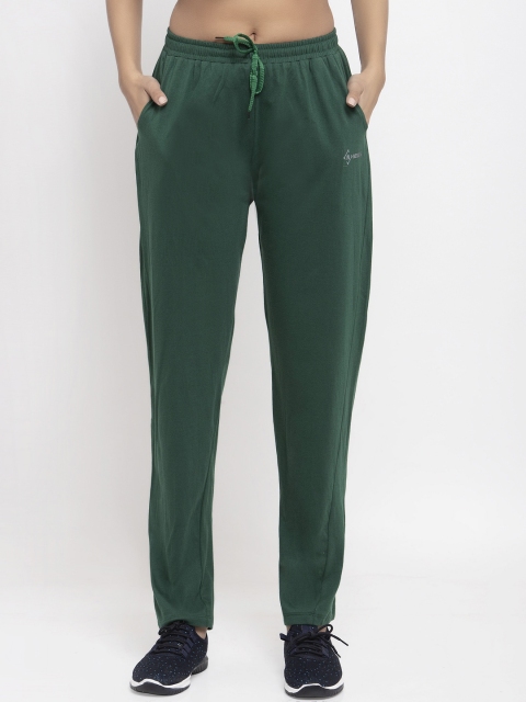 

NEUDIS Women Green Solid Slim-Fit Track Pants