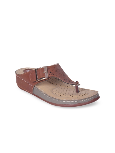 

Ajanta Women Tan Solid Sandals
