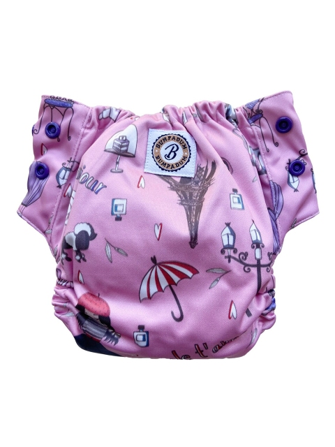 

Bumpadum Duet Pro Waterproof Reusable Night diaper - Paris, Purple