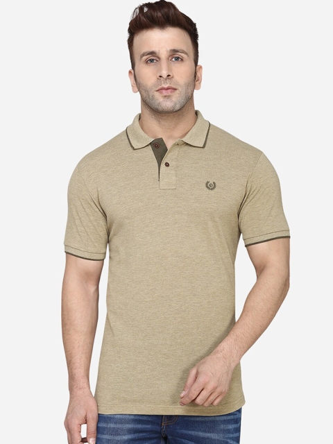 

Greenfibre Men Brown Solid Polo Collar T-shirt
