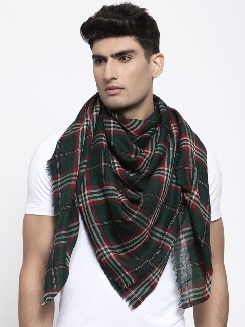 

Calvadoss Men Green & Red Checked Sustainable Muffler