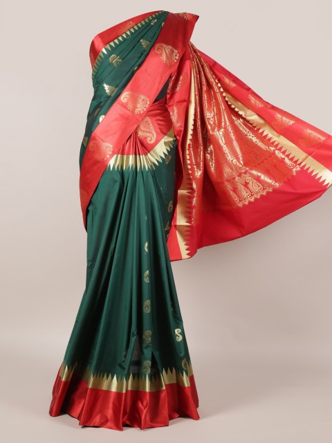 

Pothys Green & Orange Art Silk Woven Design Saree