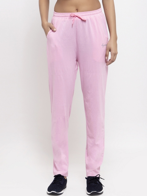 

NEUDIS Women Pink Solid Slim-Fit Track Pants