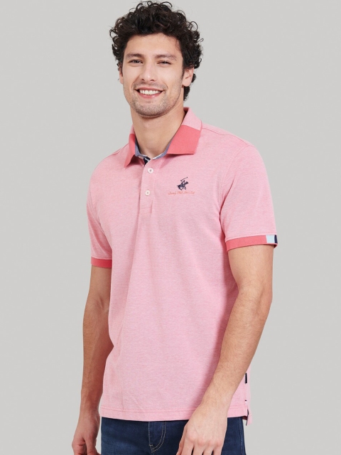 

Beverly Hills Polo Club Men Red Striped Polo Collar T-shirt