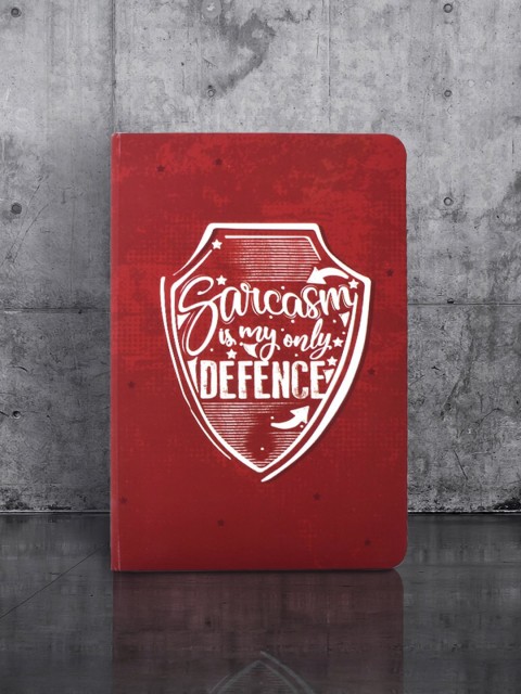 

Doodle Red & White Sarcasm Shield Notebook