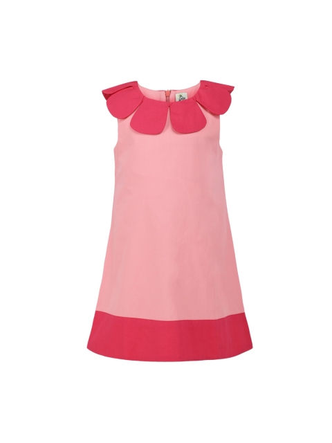 

A Little Fable Girls Pink Solid A-Line Dress