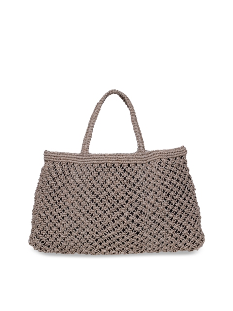 

ALII AND ALIIZEY Brown Self Design Handheld Bag