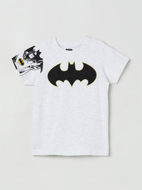

max Boys Grey Printed Round Neck T-shirt