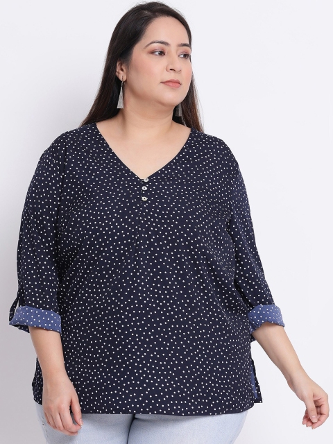 

Oxolloxo Women Navy Blue Printed Top