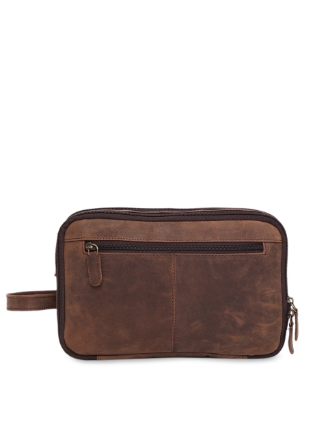 

WildHorn Men Brown Solid Genuine Leather Toiletry Bag