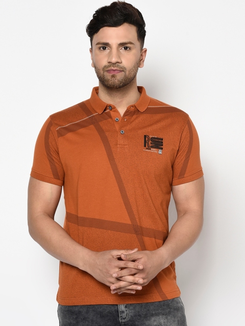 

Duke Men Rust Solid Polo Collar T-shirt