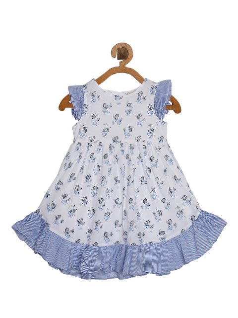 

Rianna Girls White Printed A-Line Dress
