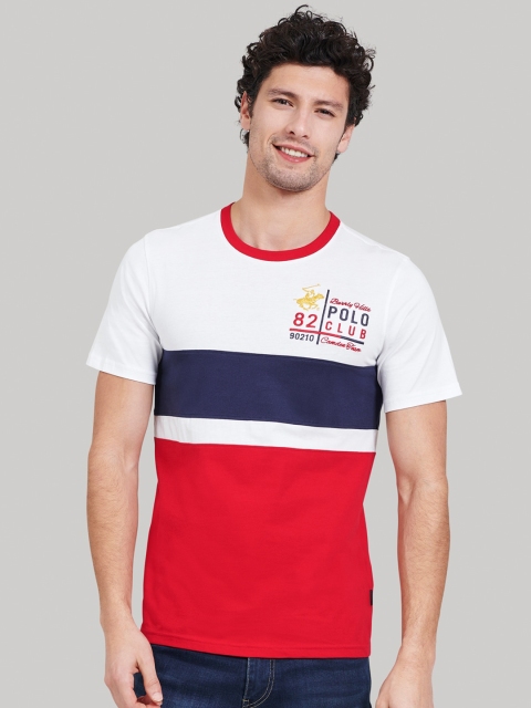 

Beverly Hills Polo Club Men Red Colourblocked Round Neck T-shirt