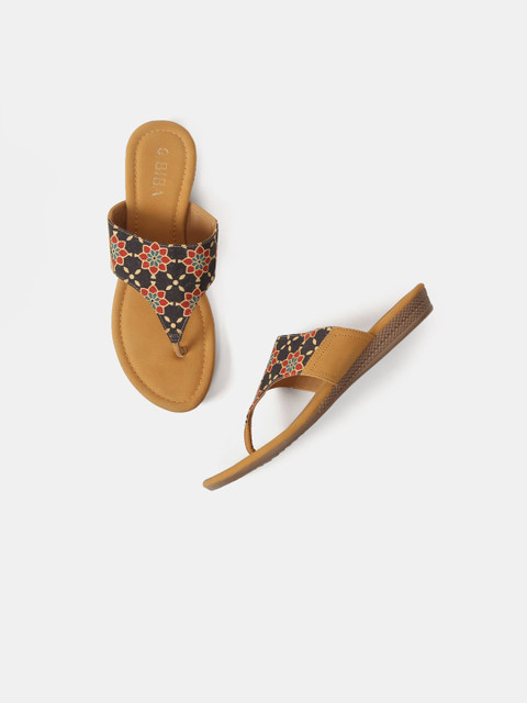 

Biba Women Beige Printed Open Toe Flats