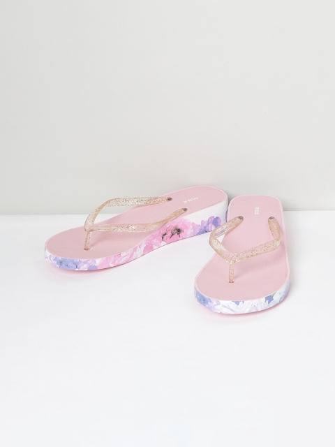 

max Women Pink Embellished Thong Flip-Flops