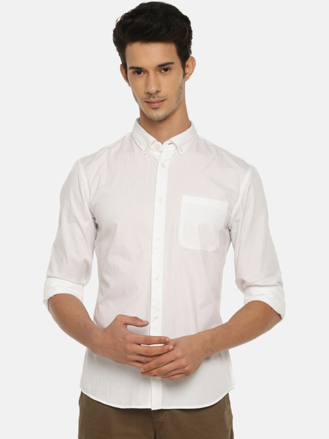 

Celio Men White Slim Fit Solid Casual Shirt
