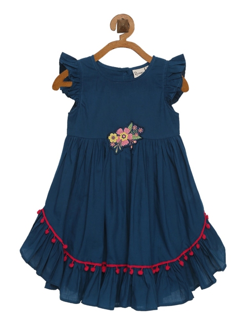 

Rianna Girls Navy Blue Solid Fit and Flare Dress