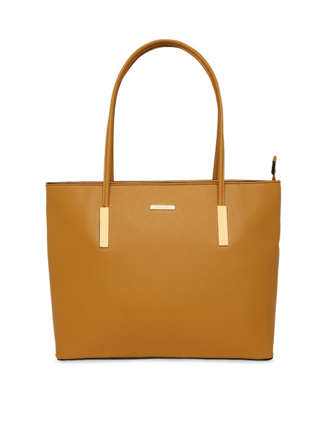 

Forever Glam by Pantaloons Mustard Yellow Solid Tote Bag