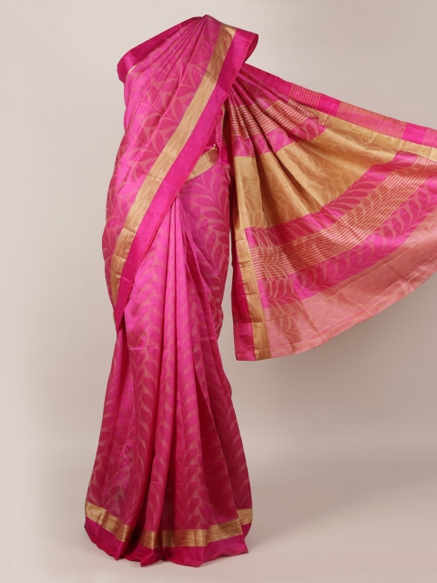 

Pothys Magenta Printed Jute Silk Saree