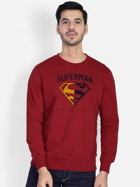 

Free Authority Men Red Superman Print Sweatshirt