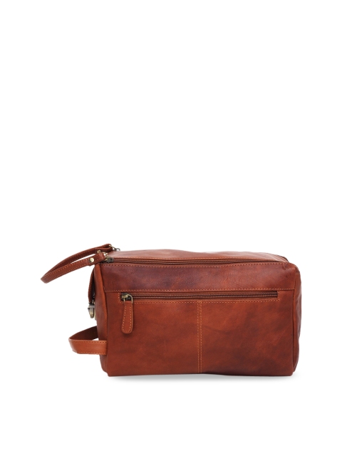 

WildHorn Men Tan Brown Solid Genuine Leather Toiletry Bag