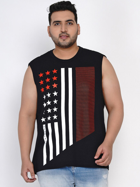 

Santonio Men Black Printed Round Neck T-shirt