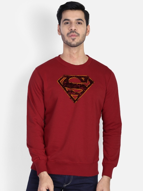 

Free Authority Men Red Superman Print Sweatshirt