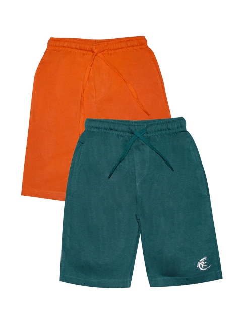 

KiddoPanti Boys Pack Of 2 Solid Regular Fit Regular Shorts, Green