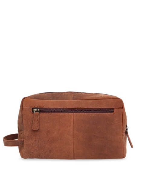

WildHorn Men Tan Brown Solid Leather Toiletry Bag
