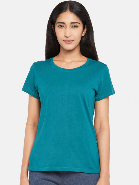 

Dreamz by Pantaloons Women Teal Green Solid Lounge T-Shirt
