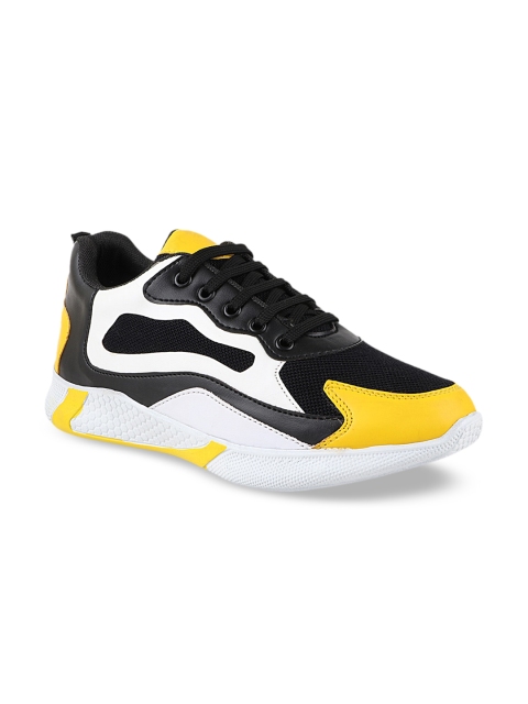 

Histeria Men Black & Yellow Mesh Running Shoes